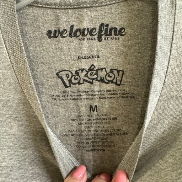 Men's We Love Fine Pokémon Pikachu Character T-Shirt. Size Medium - Picture 3 of 5